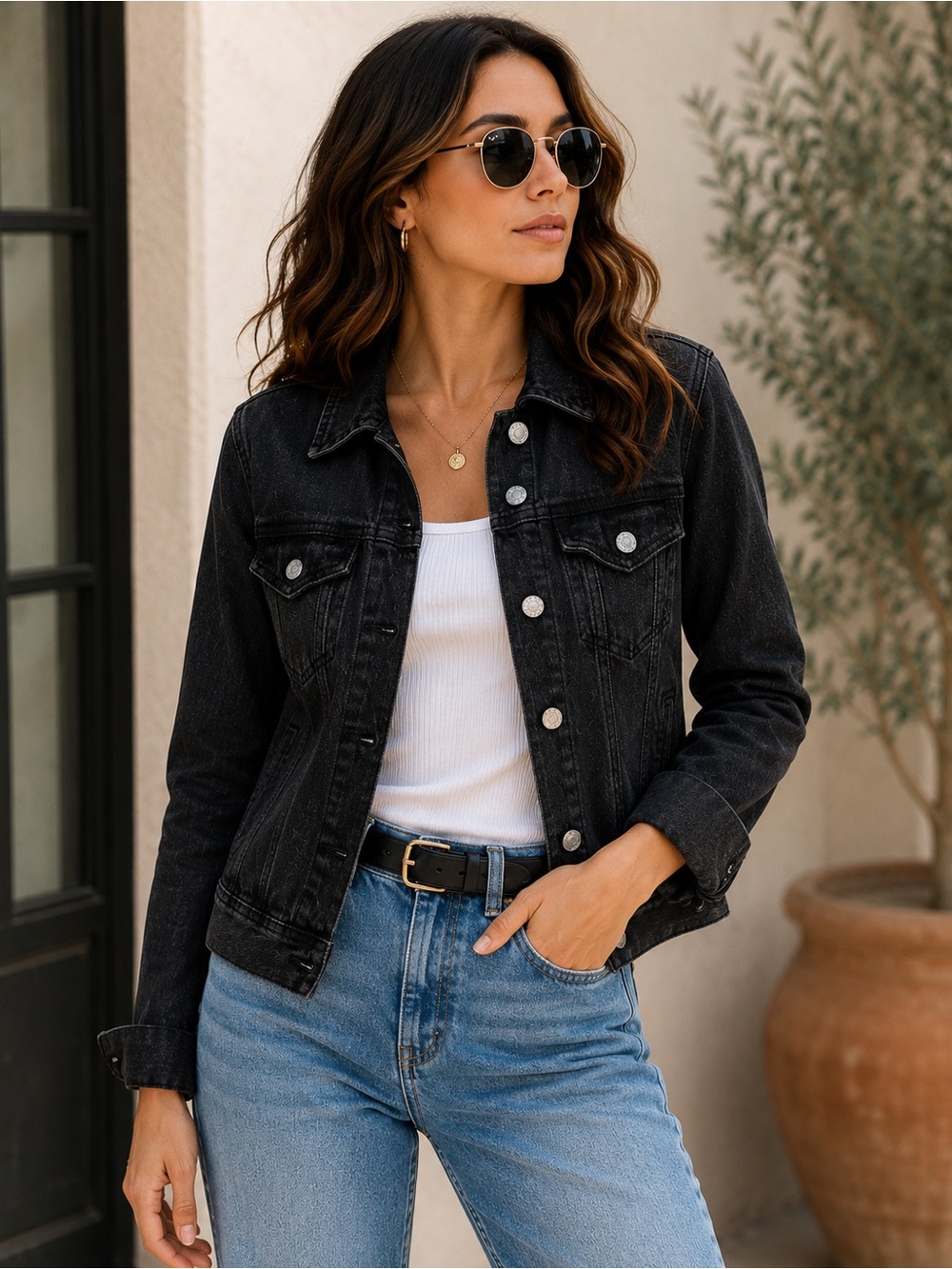 J.Crew Mercantile Charcoal Black Denim Trucker Jacket | Size S - Picture 2 of 16